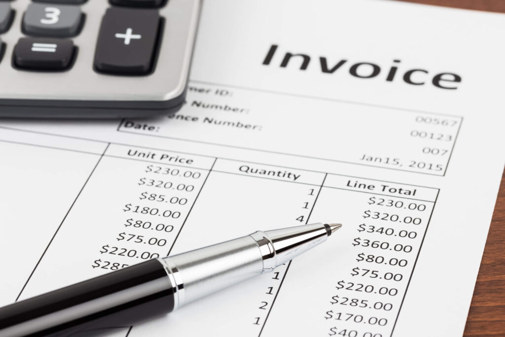 invoice document from QuickBooks for small businesses. 